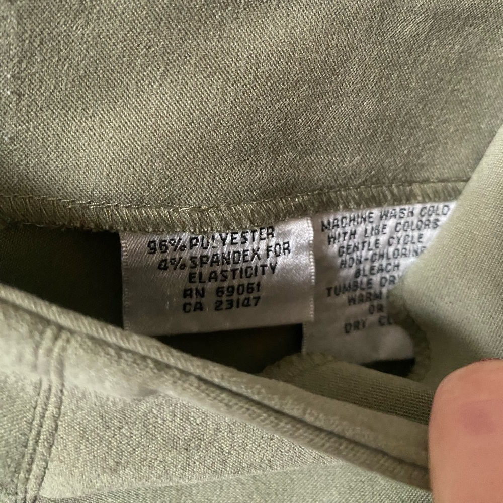 Y2K Talbots Stretch Mid-Rise Suede Floral Perforated Hem Maxi Skirt in Sage - Picture 5 of 10